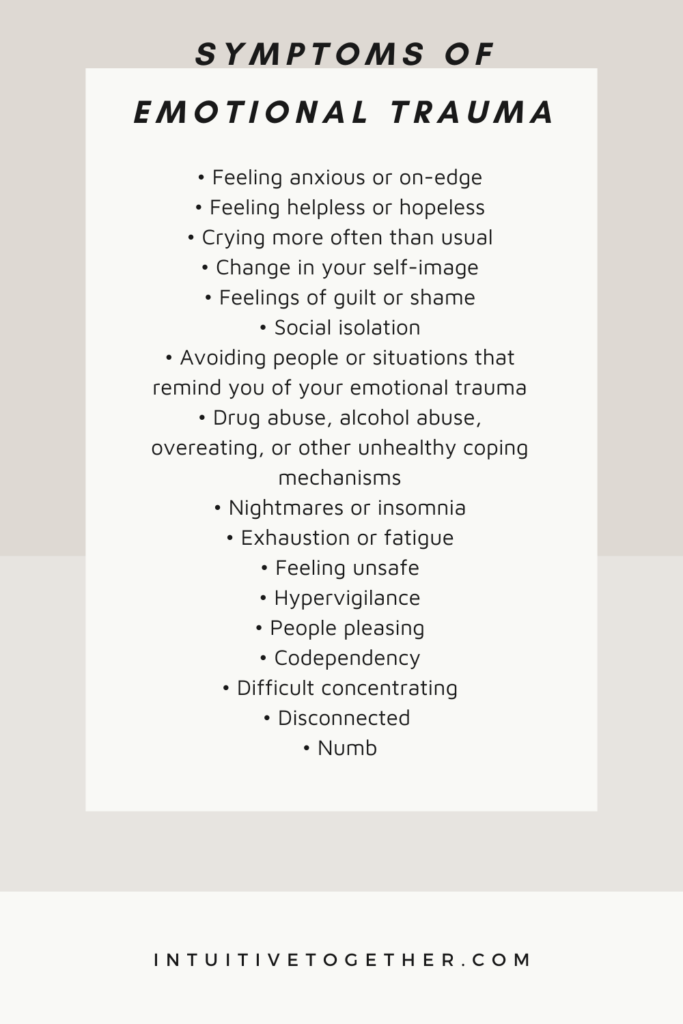 symptoms of emotional trauma